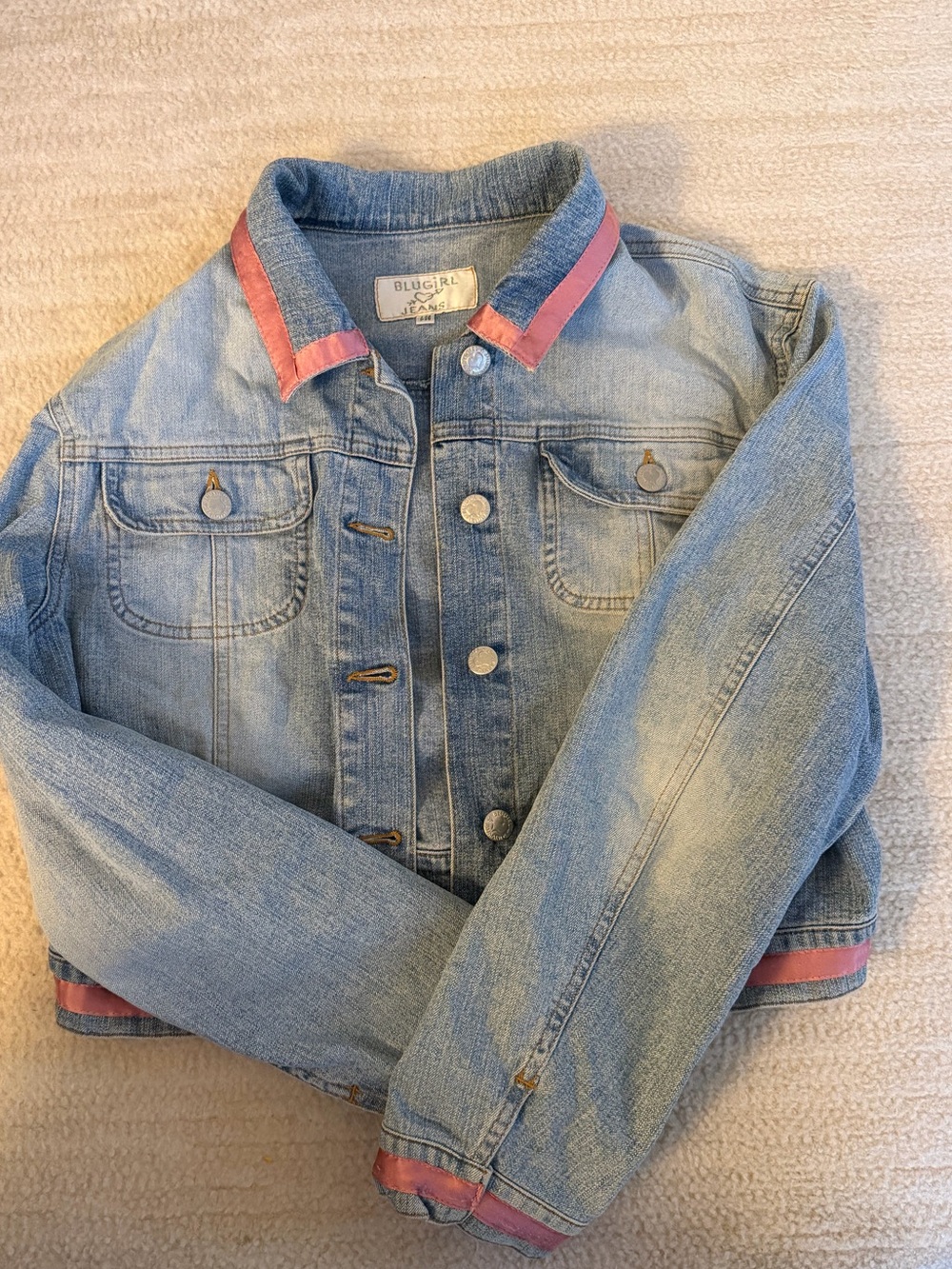 Bluegirl by Blumarine Jeans Embellished Denim Jacket — IT 42 - Picture 3 of 5